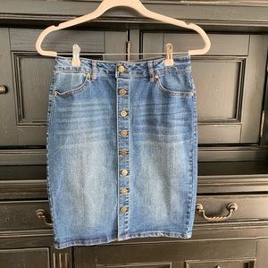 d.jeans Mini Denim Front Button-up Skirt 6